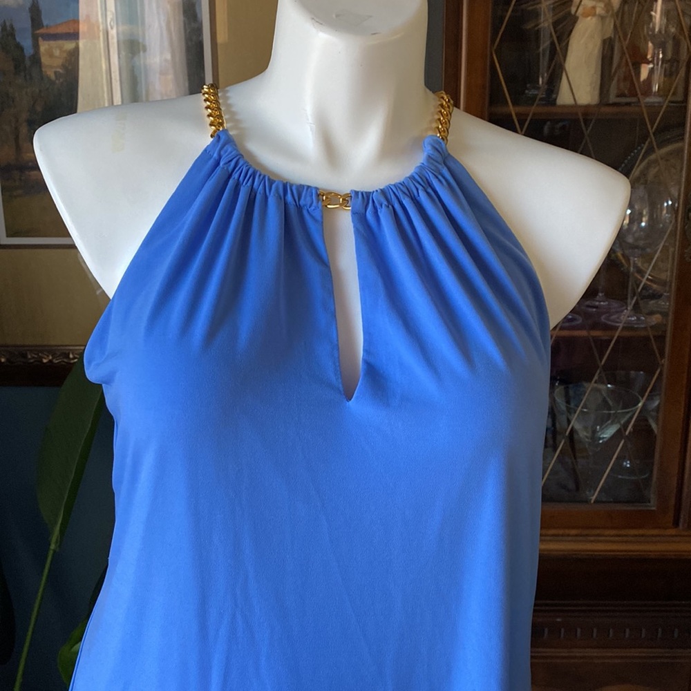 Michael Kors XL halter blouse with gold chain accent